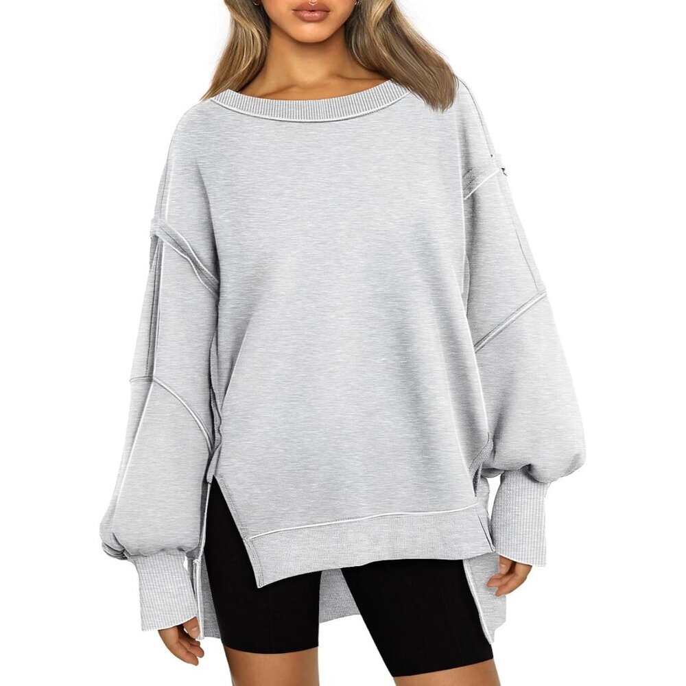 Womens Oversized Crewneck Sweatshirt Fleece Fall Winter Casual Teen Girls